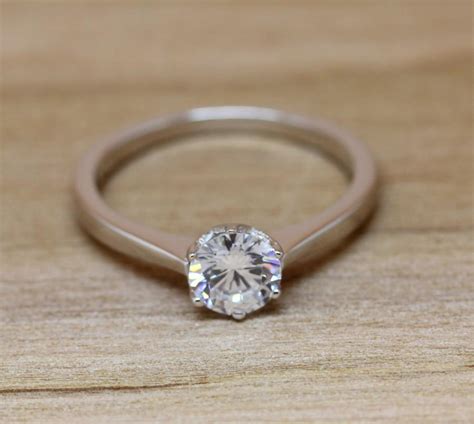 1ct Lab Diamond Solitaire Ring Available In White Gold Or Sterling Silver Engagement Ring