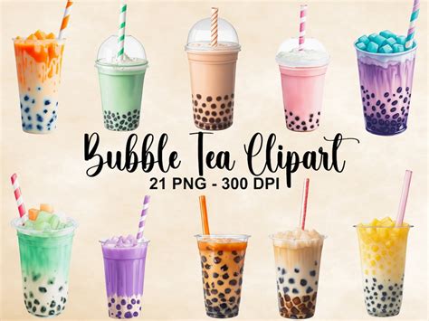 Watercolor Bubble Tea Clipart 21 Png Watercolor Boba Tea Clipart