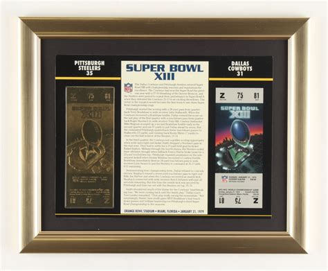 Super Bowl XIII Commemorative 13x16 Custom Framed Score Card Display ...