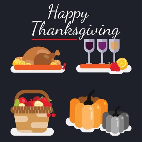 Premium Vector | Flat vector of Thanksgiving elements