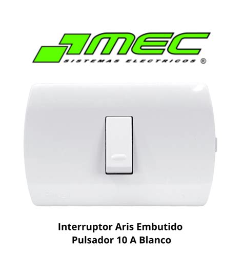 Interruptor Aris Embutido Pulsador 10 A Blanco Socodima Cl