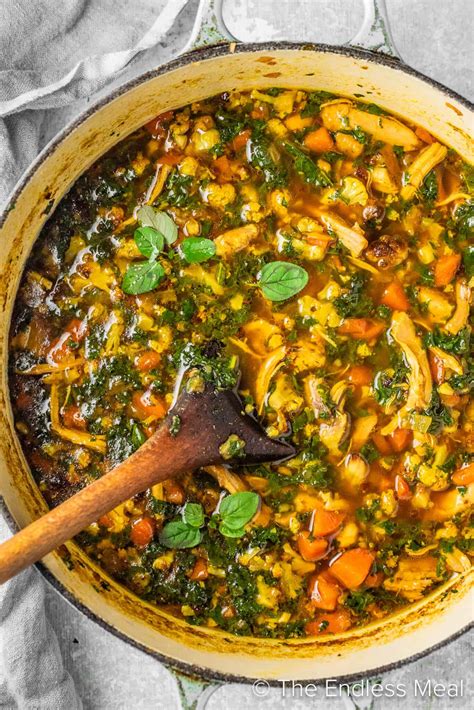 Cauliflower Rice Chicken Soup The Endless Meal