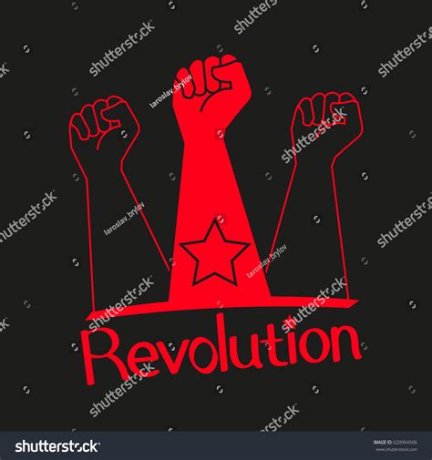 Human Hand Proletarian Revolution Vector Illustration