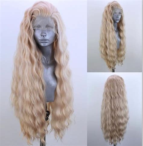 Amazon Wxhwcx Blonde Long Wavy Synthetic Lace Front Wig Middle