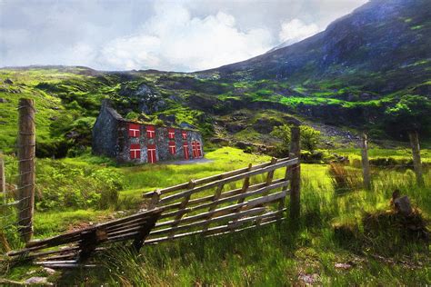 Old Farm In The Irish Countryside Oil Painting Photograph By Debra And