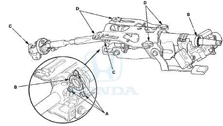 Honda Accord Steering Column Inspection Steering Steering Honda