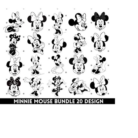 Minnie Mouse SVG Minnie Mouse Outline Minni Mouse Birthday Inspire