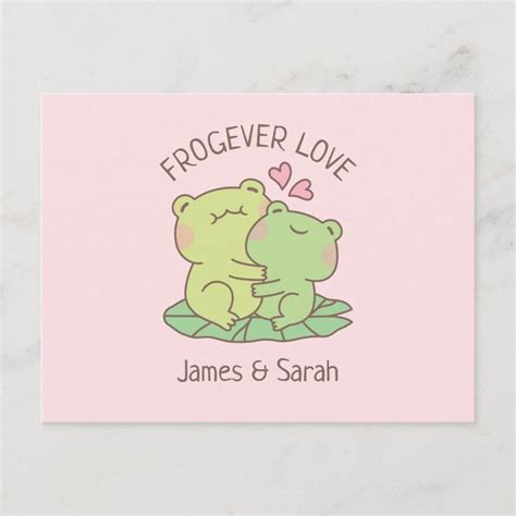 Cute Hugging Frogs Frogever Love Valentines Day Postcard Zazzle