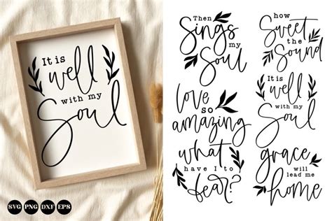 Hand Lettered Christian Hymn Designs Svg Bundle