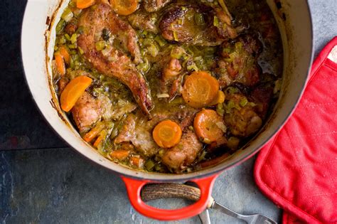 Mustardy Braised Rabbit With Carrots Recipe Nyt Cooking