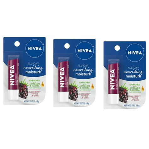 Nivea Blackberry Tinted Lip Care Balm 017oz Enriched With Shea