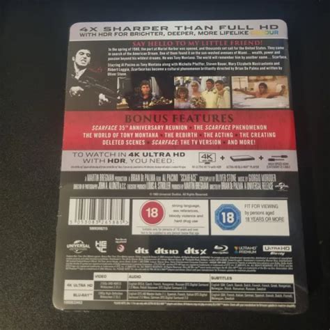 Scarface Th Anniversary K Ultra Hd Steelbook Only Made Eur