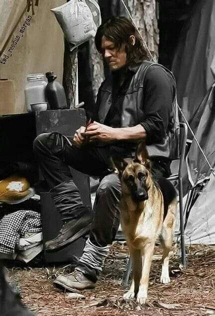 Daryl Dixon Norman Reedus Und Dog The Walking Dead S9b Daryl