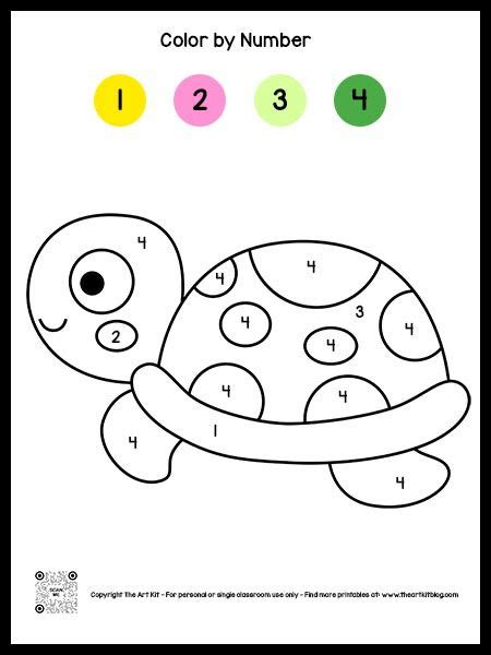 Color By Number Turtle Coloring Page Free The Art Kit Numbers For