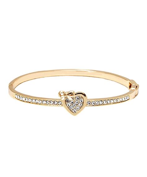 Look At This Swarovski® Crystal And Gold Heart Bow Bangle On Zulily