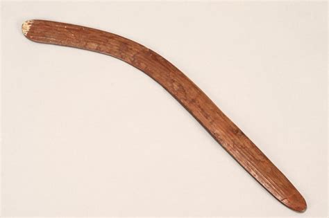 Aboriginal Hunting Boomerang With Fluting And Painted End Aboriginal