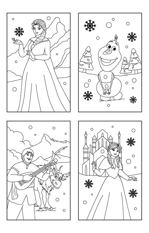 Snow Princess And Friends Coloring Pages 23947780 Vector Art At Vecteezy