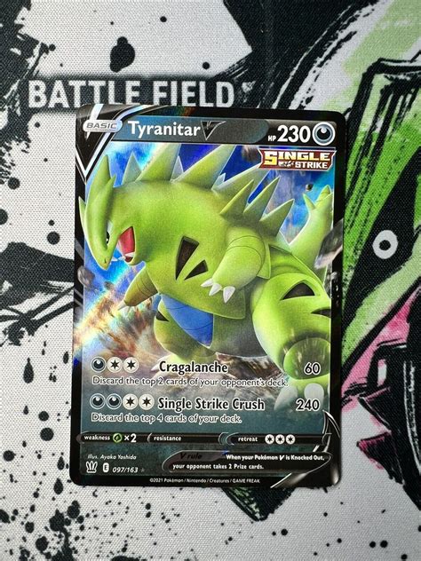 Tyranitar V 97 163 NM MINT Battle Styles Full Art Ultra Rare Pokemon