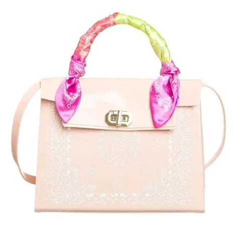 Bolsa Petite Jolie Paris Alça De Mão Lenço E Tiracolo Cor Nude Fosco Parcelamento sem juros