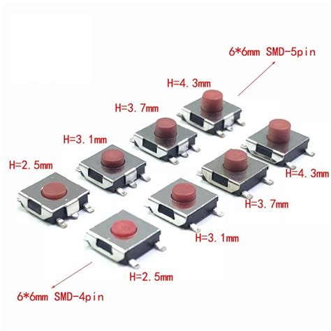 Unidadeslote X X In Interruptor Smd De Pines