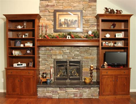 Shop Custom Cherry Fireplace Wall Unit | Handcrafted Amish Furniture from Country Lane Furniture