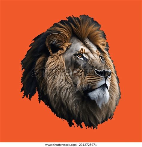 Lion Color Realistic Portrait Lions Head Stock Vector Royalty Free