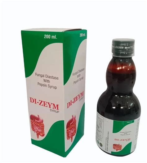 Pepsin Fungal Diastase 200ML Treatment Digestive Enzyme Syrup At Rs