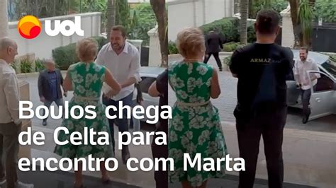 Boulos chega de Celta em almoço na casa de Marta Suplicy veja vídeo