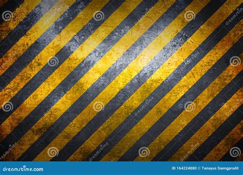 Warning Sign Banner Yellow And Black On Metal Plate Stock Illustration