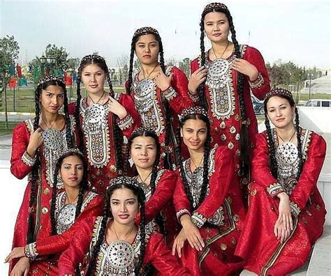 Turkmen Girls Traditional Outfits Traditional Dresses Costumes