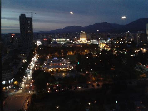 Tirana by Night from the Sky Tower