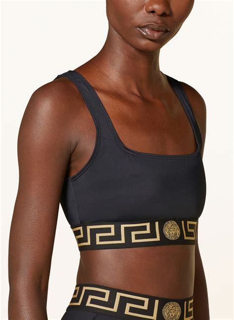 VERSACE Bustier Bikini Top In Schwarz