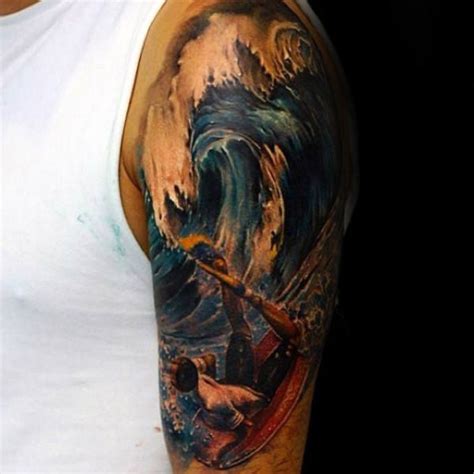 Stunning Surf Tattoos For Men Surf Tattoo Surfing Waves Tattoo