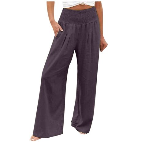 Puntoco Plus Size Womens Pants Clearance Womens Slim High Elastic