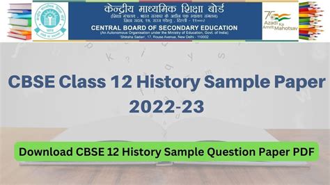 Cbse Class 12 Solved History Sample Paper 2023 Download Sample