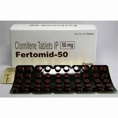 Fertomid 50 Mg Tablet Packaging Type Strip Packaging Size 10x5x10