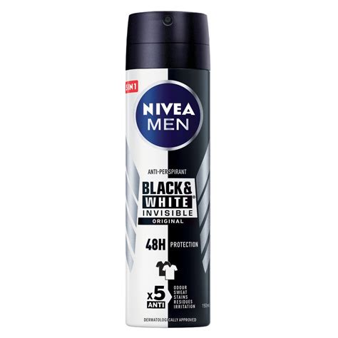 NIVEA MEN Black & White Invisible Original Anti-perspirant Deo Spray ...