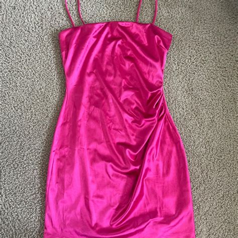Hot Pink Satin Mini Dress From Windsor Depop