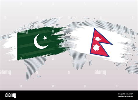 Pakistan VS Nepal Flags Islamic Republic Of Pakistan VS Nepal Flags