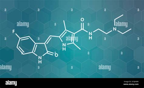 Molécula de medicamento para el cáncer de sunitinib Fórmula