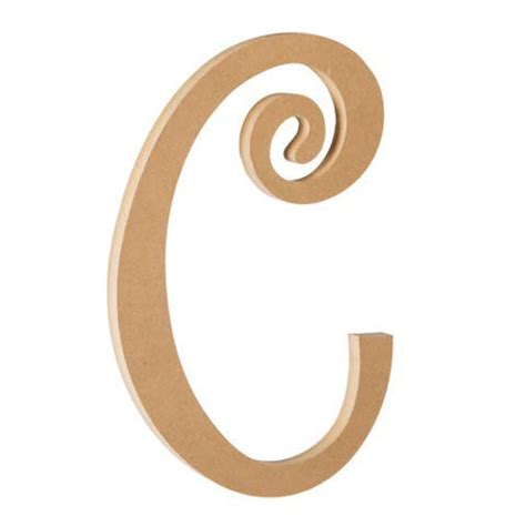 Darice Wooden Mdf Letter C Unfinished Fancy Script Font 8 Inches