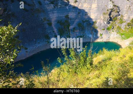 Blue Lake Modro Jezero Depth About 100 Meter Imotski Croatia Europe