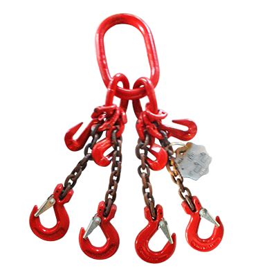 Grade 100 QOF Chain Sling Quad Leg W Quad Oblong Master