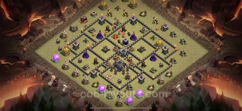 Best Anti 3 Stars War Base Th9 With Link Anti Everything Town Hall