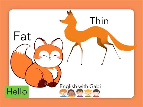 Fat & Thin- Opposites in English Free Activities online for kids in ...