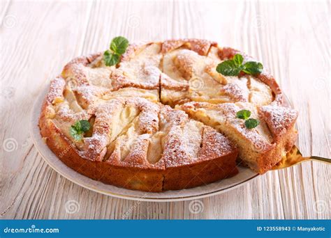 Fruit Cake with Icing Sugar on Top, Served Stock Image - Image of sugar, apple: 123558943