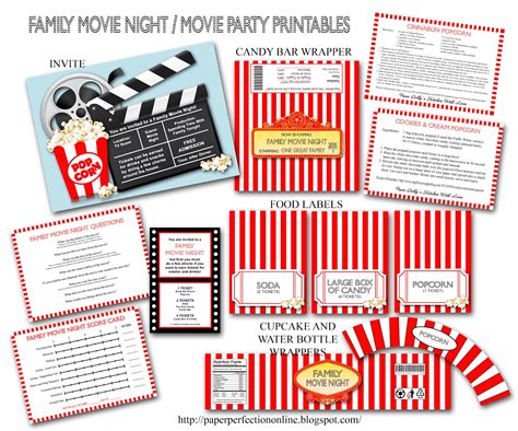 Paper Perfection: Movie Party / Family Movie Night Printables