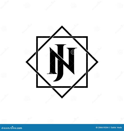 Letter Jn Simple Monogram Logo Icon Design Stock Vector Illustration