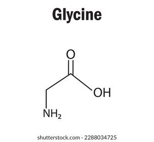glycine amino acid formula structure chemical stock vector royalty