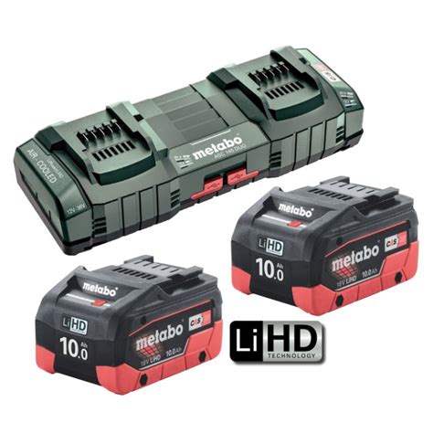 Metabo Au62749810 Twin Fast Charger Starter Kit 18v 100ah Lihd Lithium